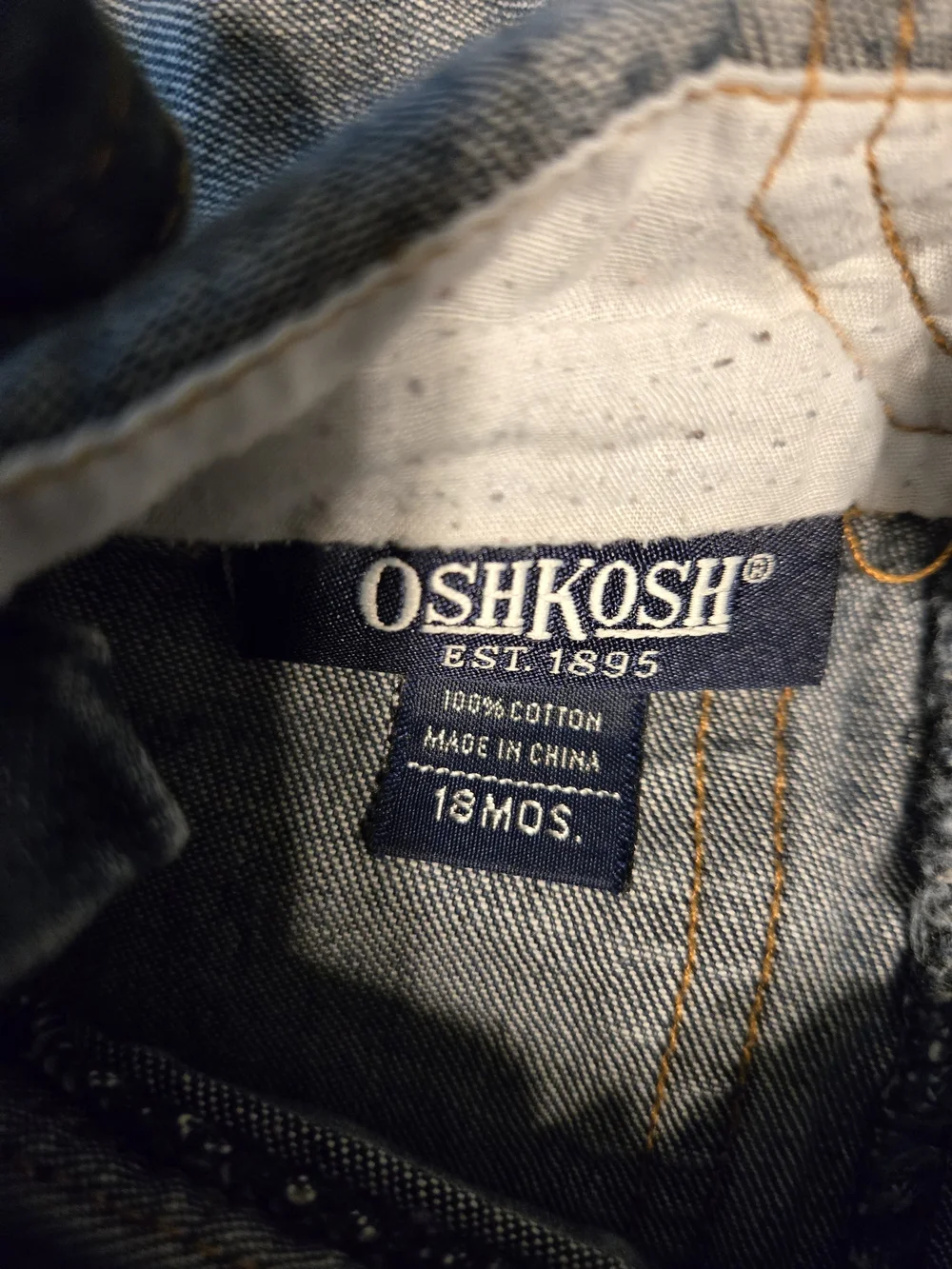 Vintage OshKosh B'gosh Vestbak Denim Baby Overalls 18 Months Snap Bottom 90s